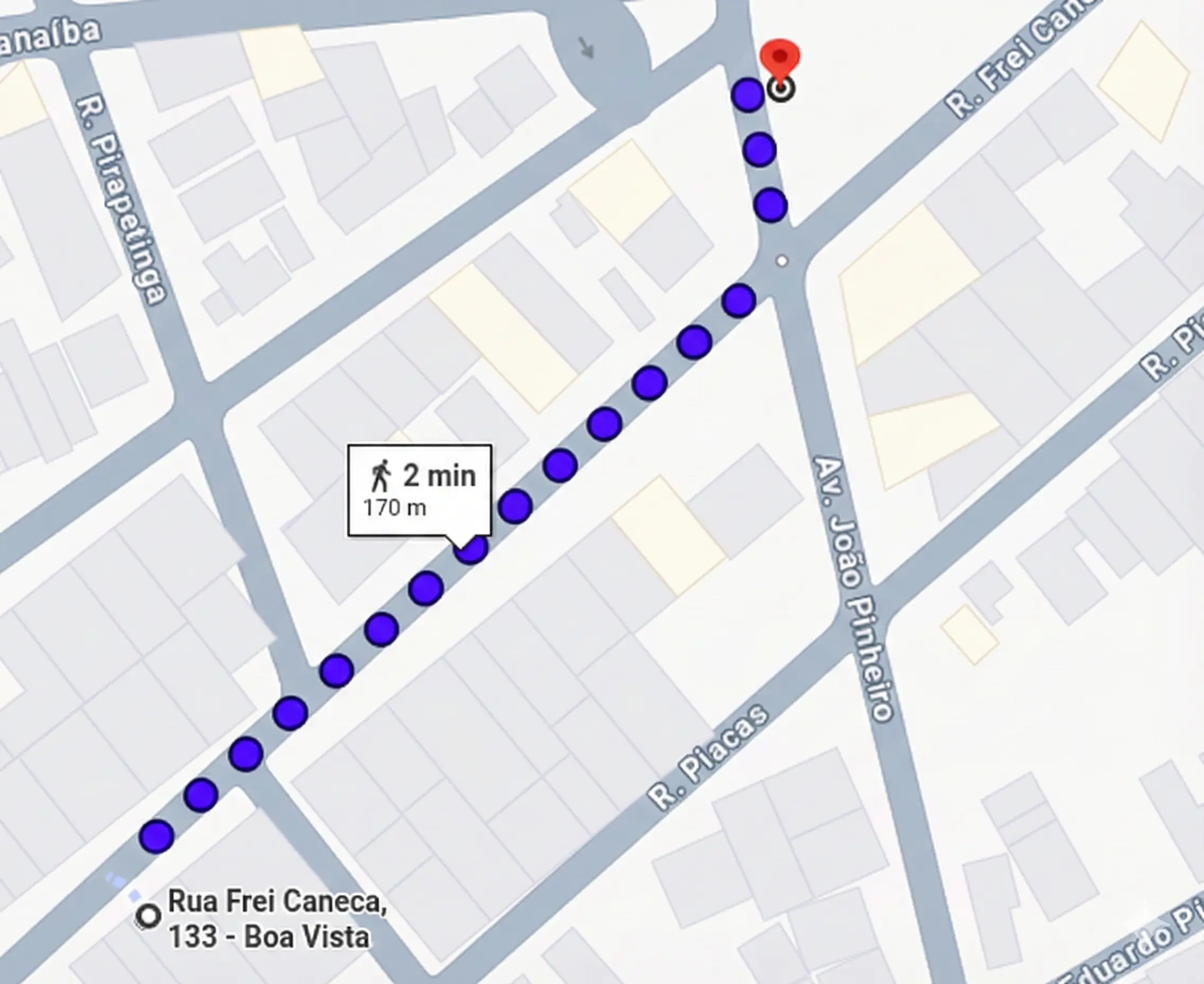 localização do ponto de ônibus